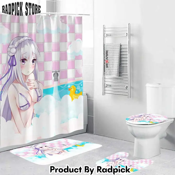 Re zero girls in bathtub emilia combo bathroom set   rp0205515